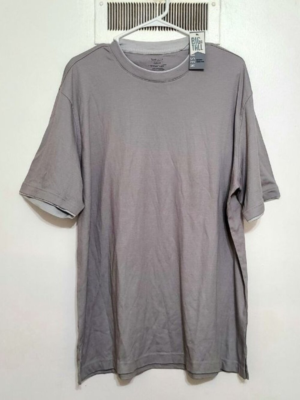 Van Heusen Light Gray Micro‑Smooth Tee